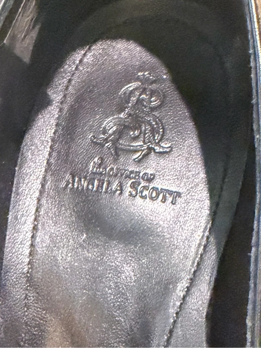The Office of Angela Scott Miss Eliza Black Leather High Heel